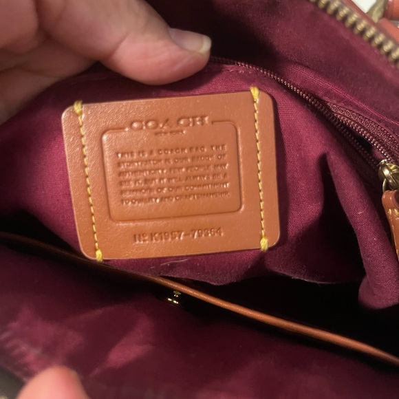 Coach Brown and Tan Signature Satchel - Picture 7 of 8